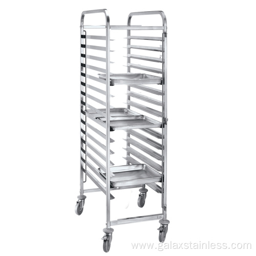 Bakery Pan Ttrolley L Shape SS304 Stainless Steel Square Tubes Bakery Pan Trolley Manufactory